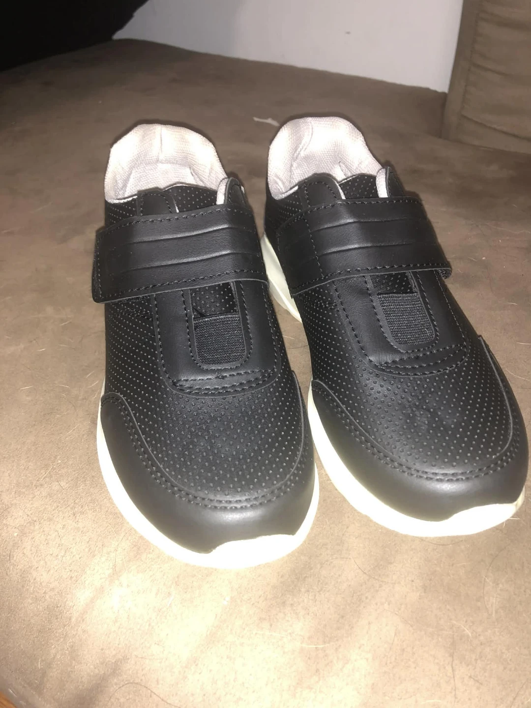 Acropal Black Hook and Loop Sneakers Size 5.5 - photo 2