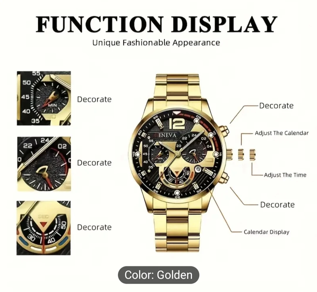 Geneva Gold Analog Watch with Bracelet - photo 4