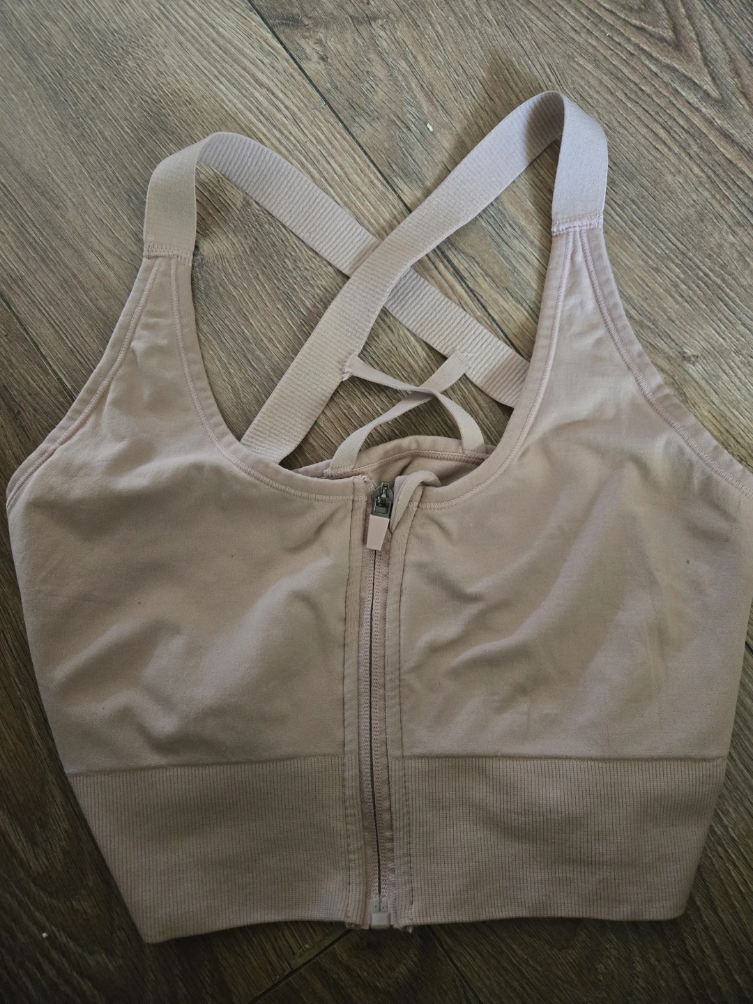 Women's Front Zip Sports Bra - Pink