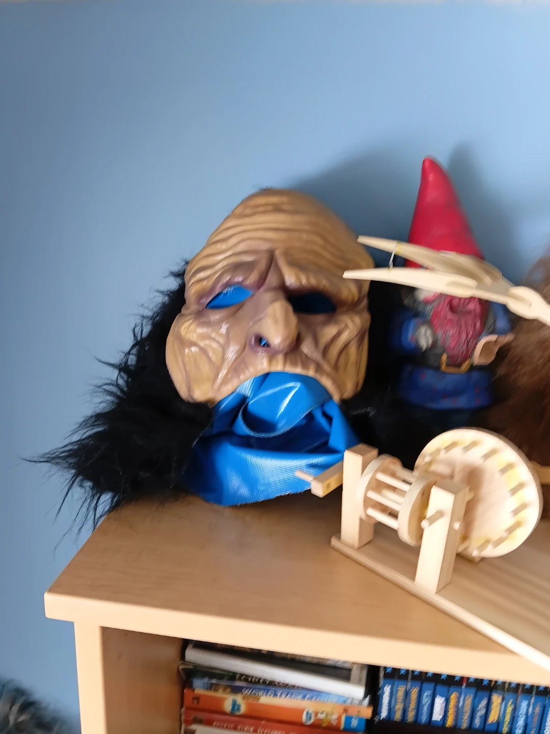 Halloween Mask and Wooden Toy