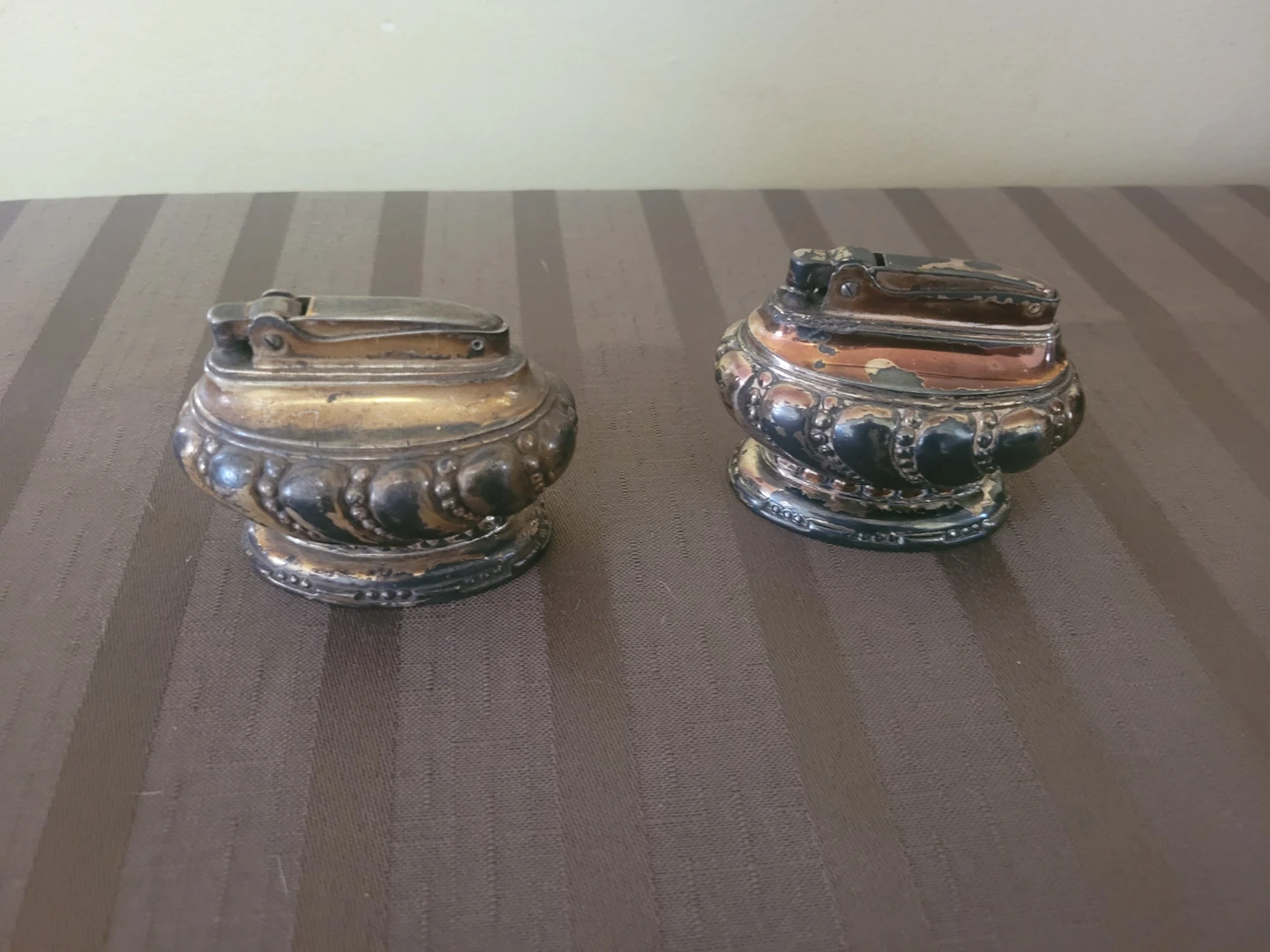 2 Vintage Ronson Petrol Silver Plate Table  Lighter