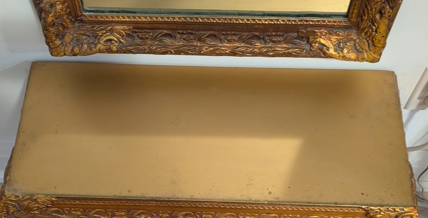 Vintage 1960's Rococco style Mirror  & console hall table - photo 2