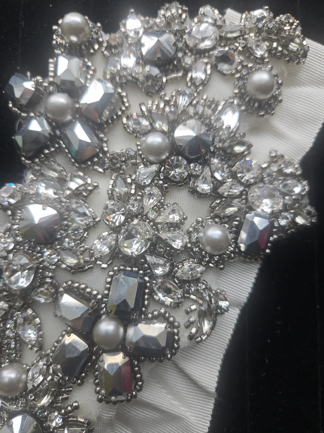 Embellished Sash with Rhinestones and Pearls - photo 2