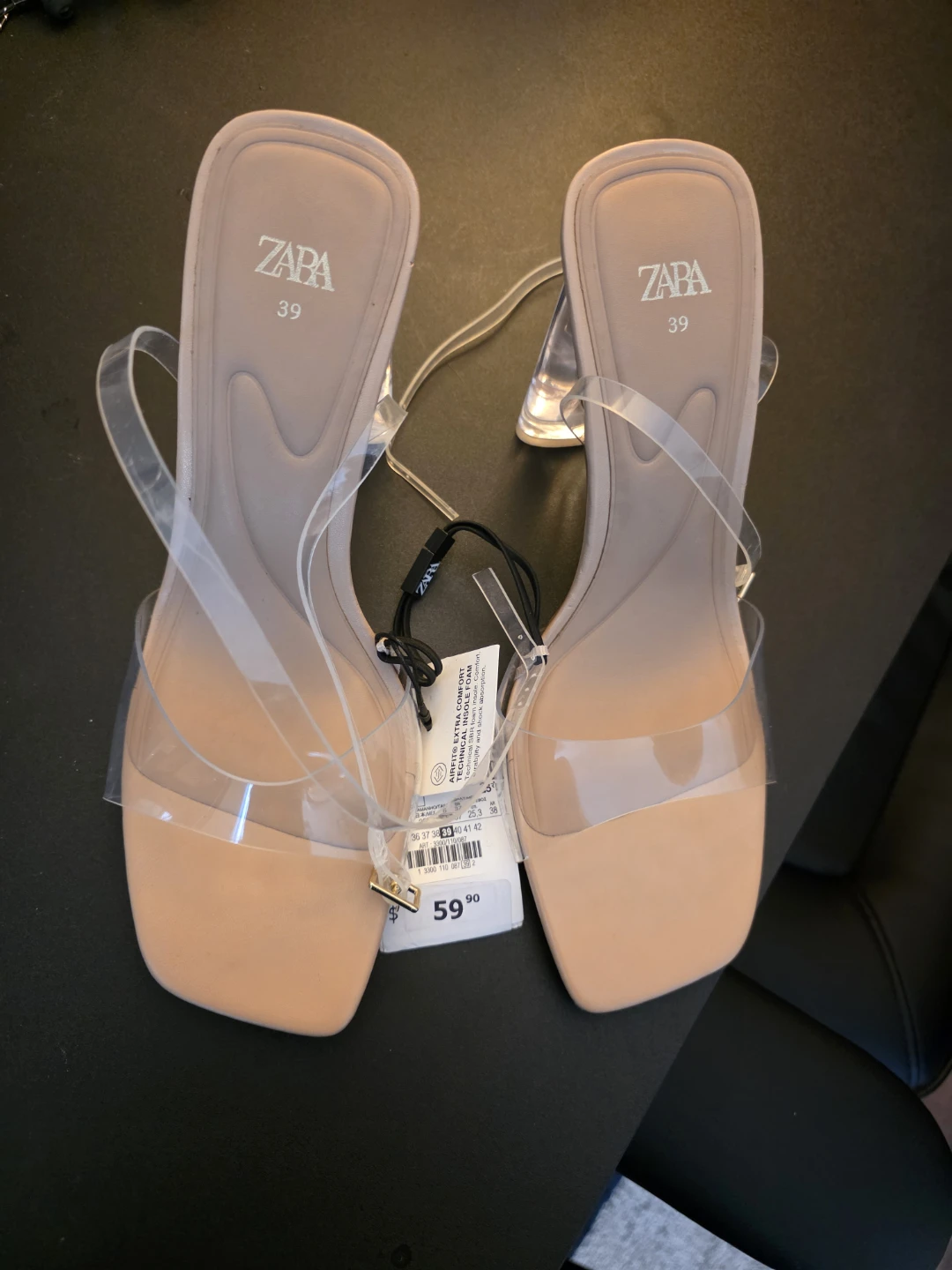 ZARA Women's Clear Strap Heeled Sandals Size 39