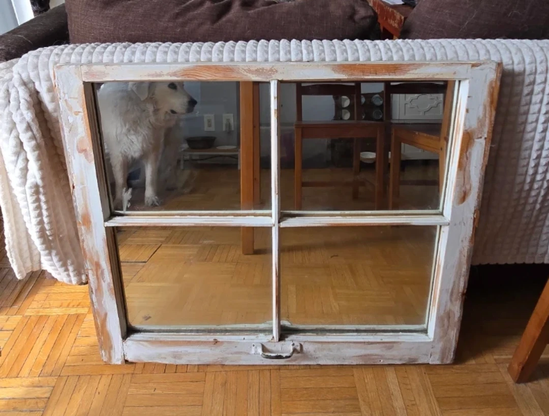 Salvaged Window Pane Decorative Wall Mirror