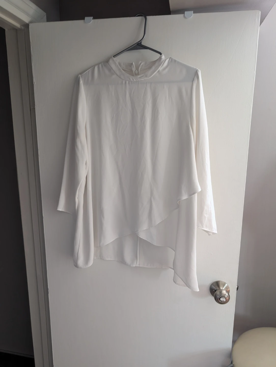 White Asymmetrical Blouse