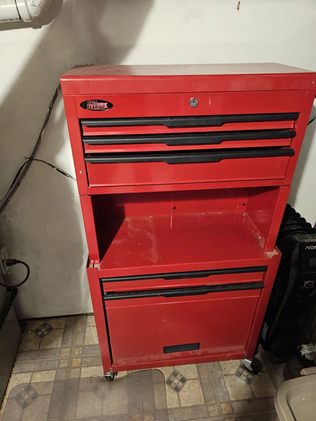 Red Ball Bearing Tool Chest