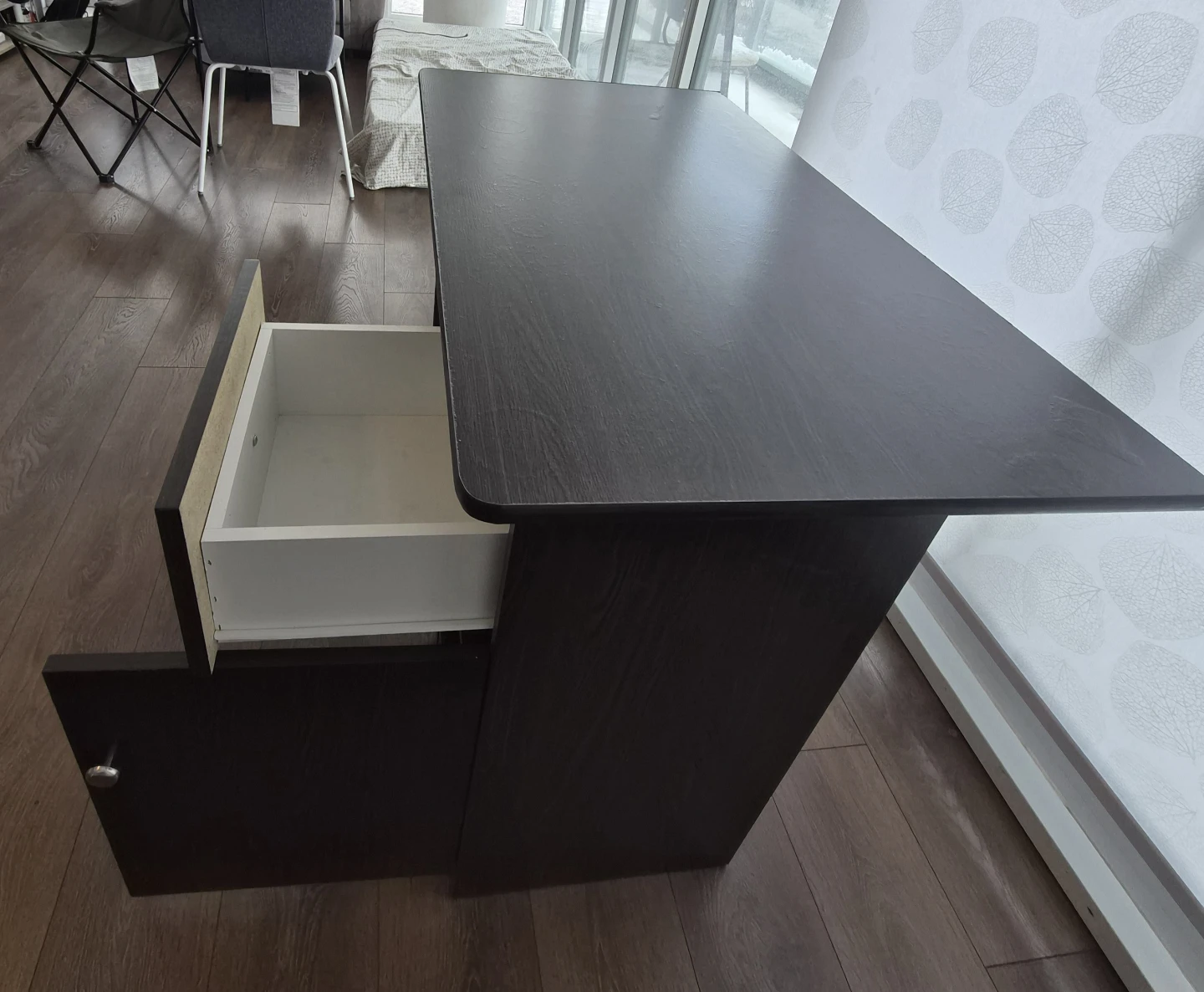 Dark Brown Desk with Drawers - photo 4