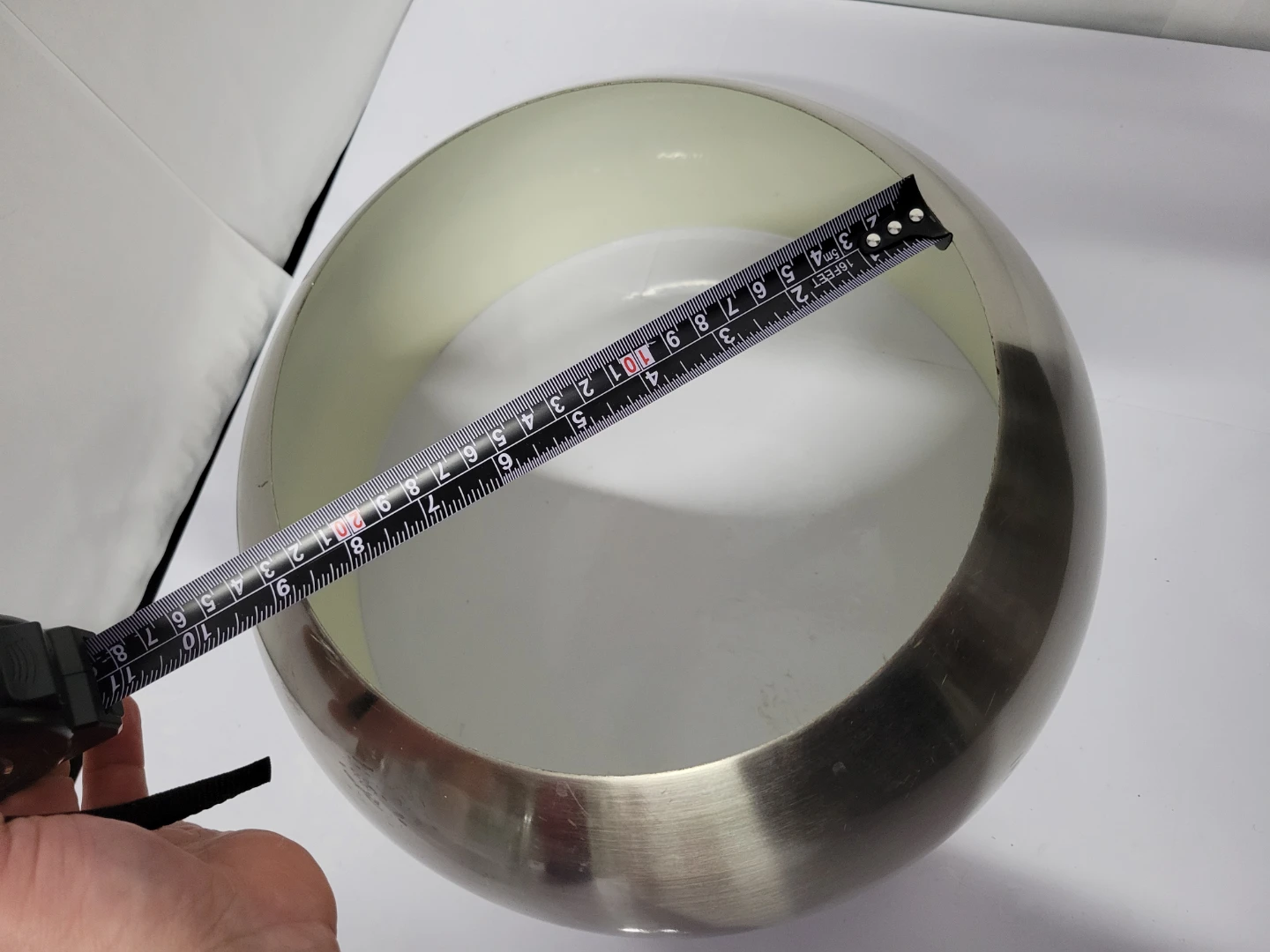 Large Brushed Metal Bowl Lamp Shade - photo 4