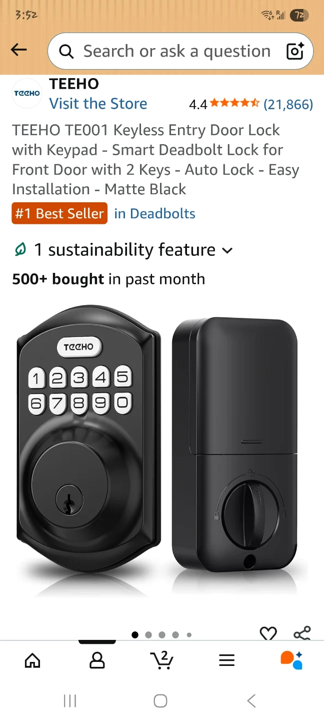 TEEHO Keyless Entry Door Lock