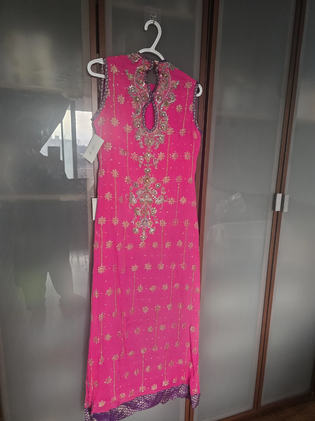 Women's Embroidered Pink Kurti 3 piece dress