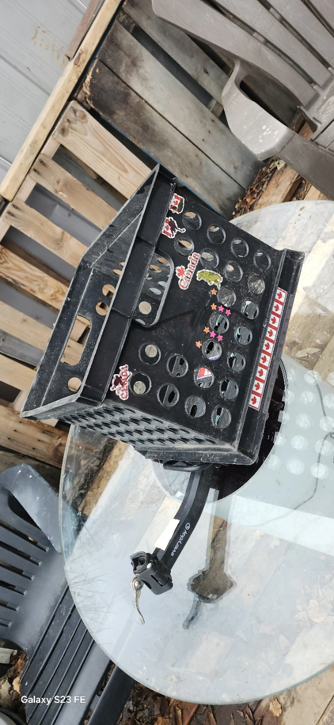 BIKE RACK WITH ALUMINUM WITH BLACK BASKET.  PRICE IS FIRM - photo 4