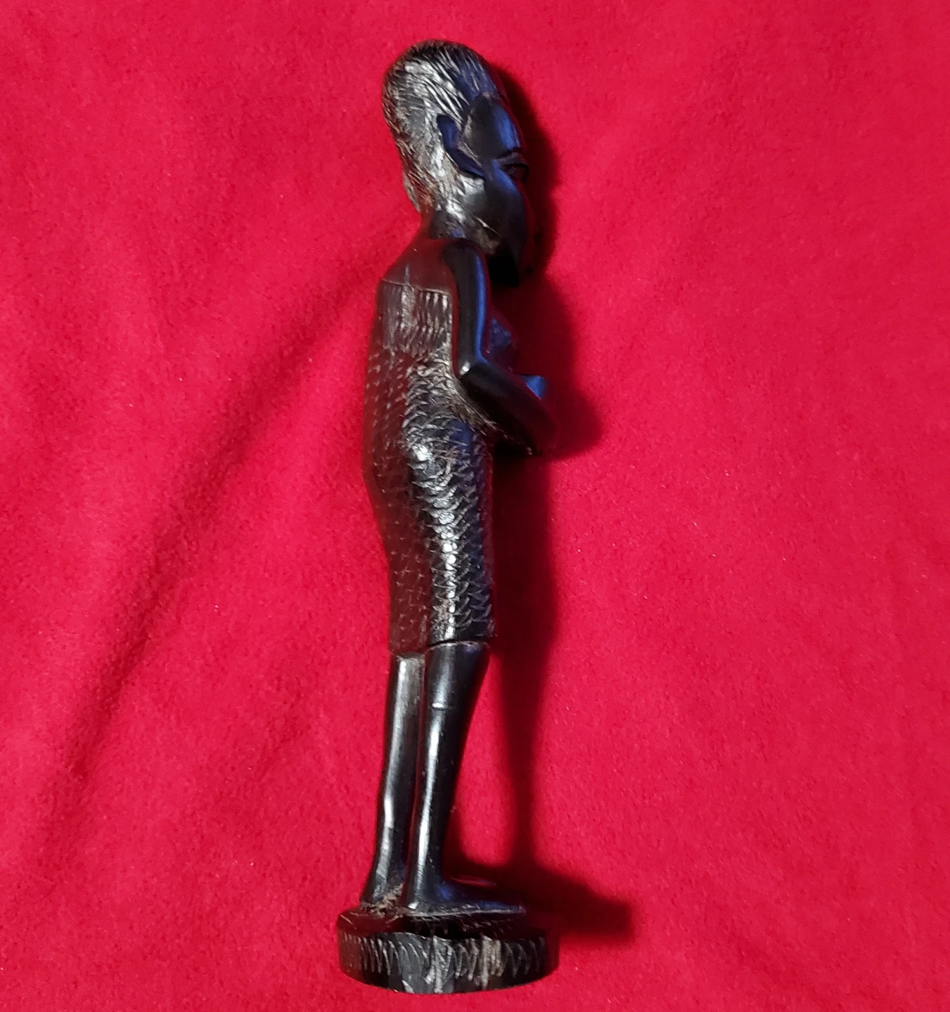 African Carved Ebony Figure (7") - photo 4