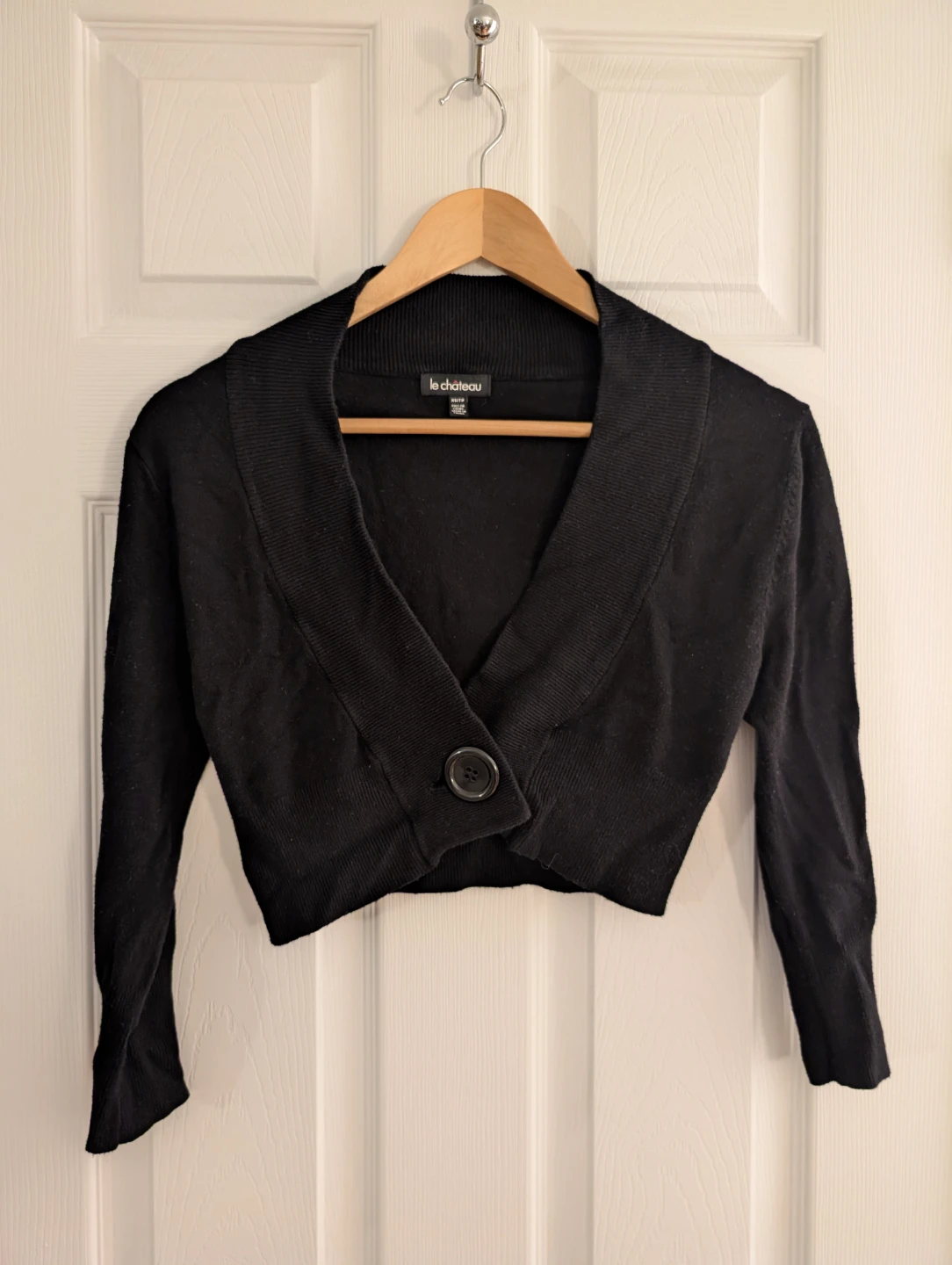 Le Château Black Cropped Cardigan
