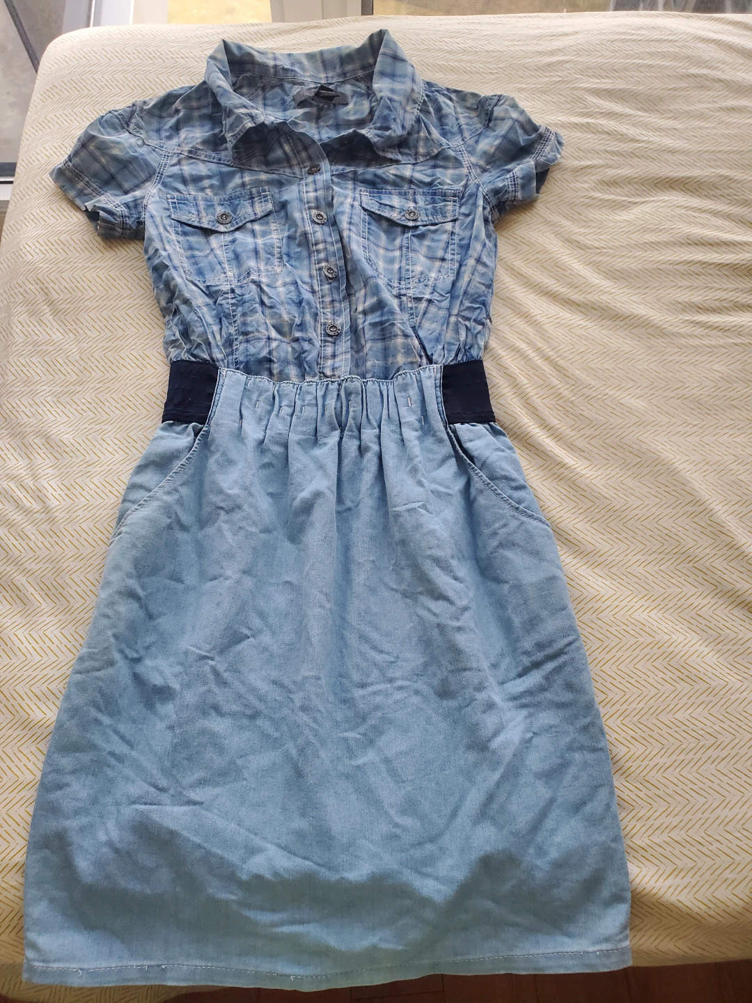 MNG Women's Plaid Denim Shirt Dress - photo 4