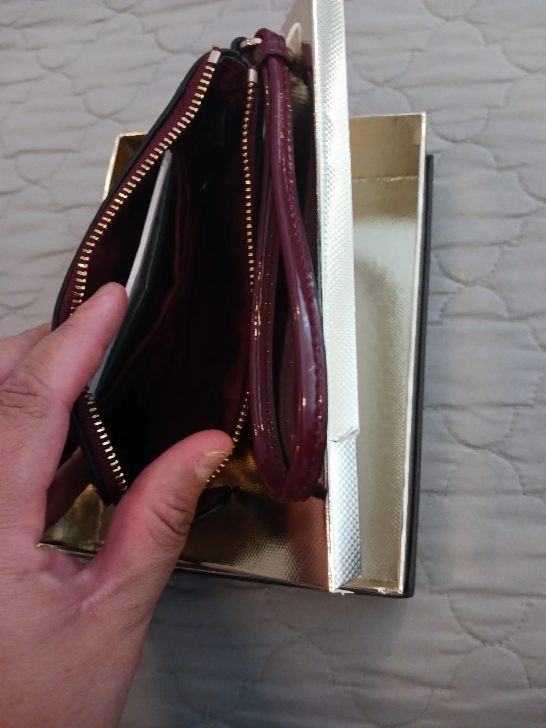 Coach Red Patent Leather Wristlet with Box - photo 3