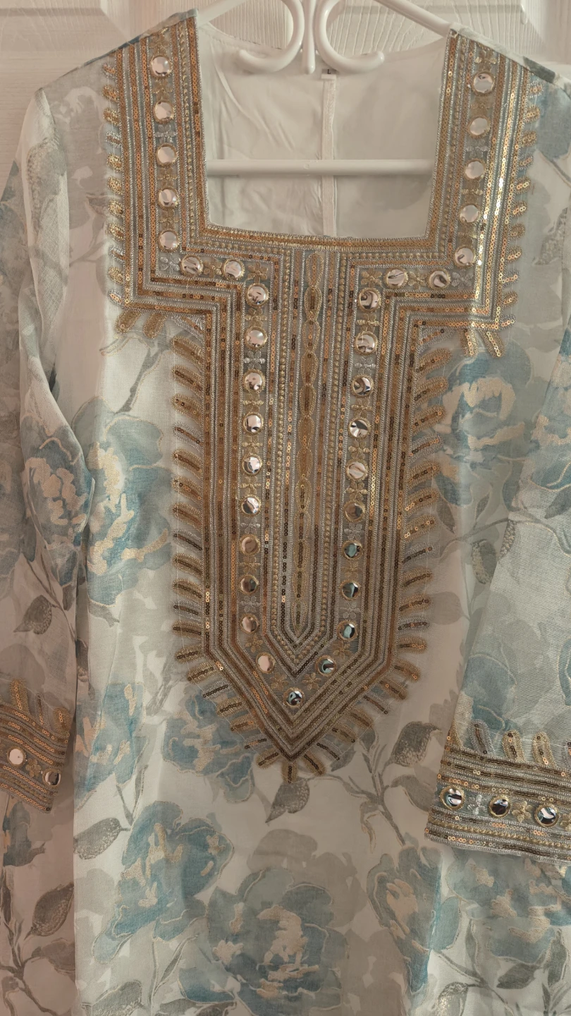 Women's Floral Print Sequins Patchwork Loose Elegant Casua Abaya - photo 5