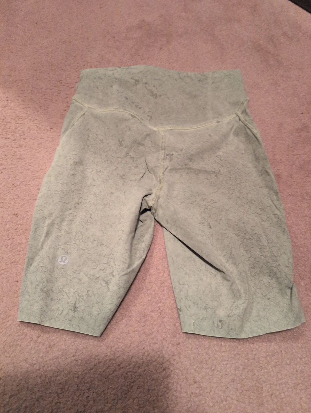 Lululemon Bike Shorts - Pale Green Tie-Dye Pattern - photo 2