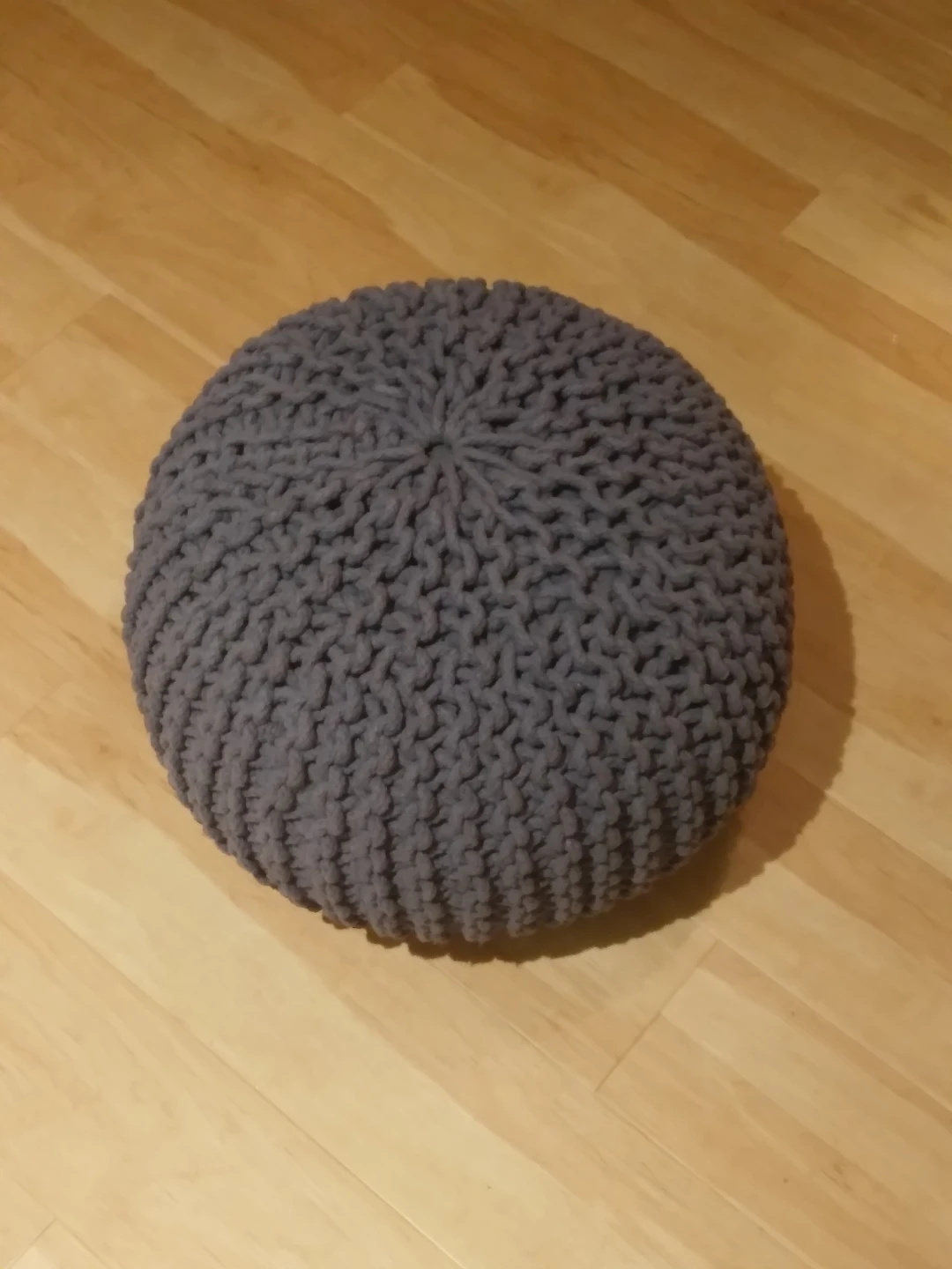 Round Knit Pouf Ottoman
