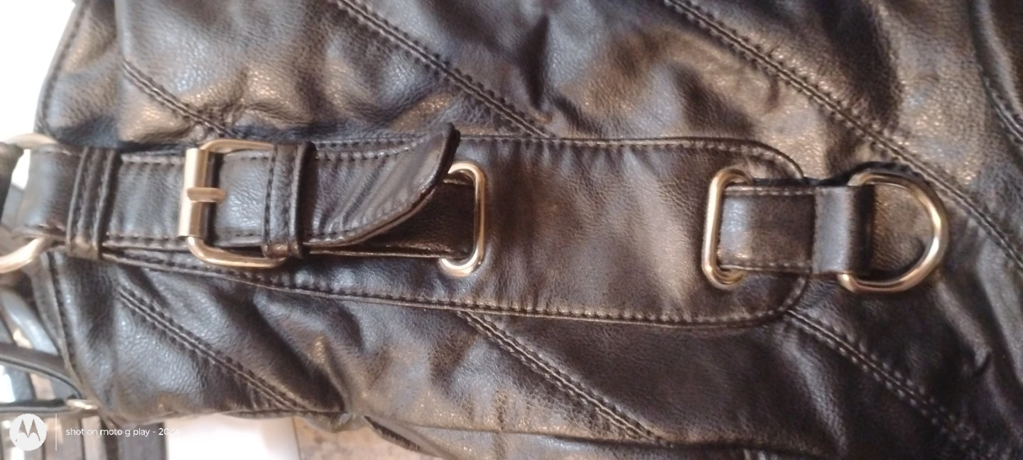 Black Faux Leather Shoulder Bag - photo 4