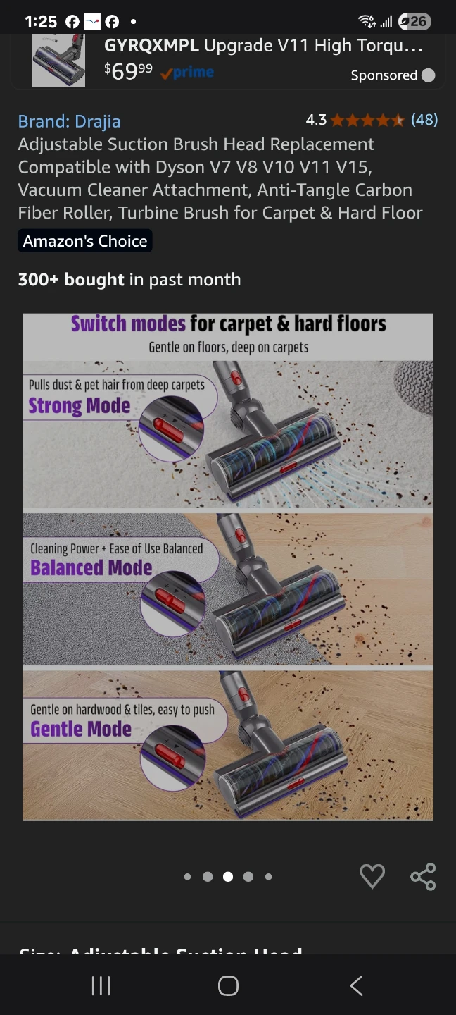Dyson Suction Brush Head for V7 toV15 brand new - photo 4