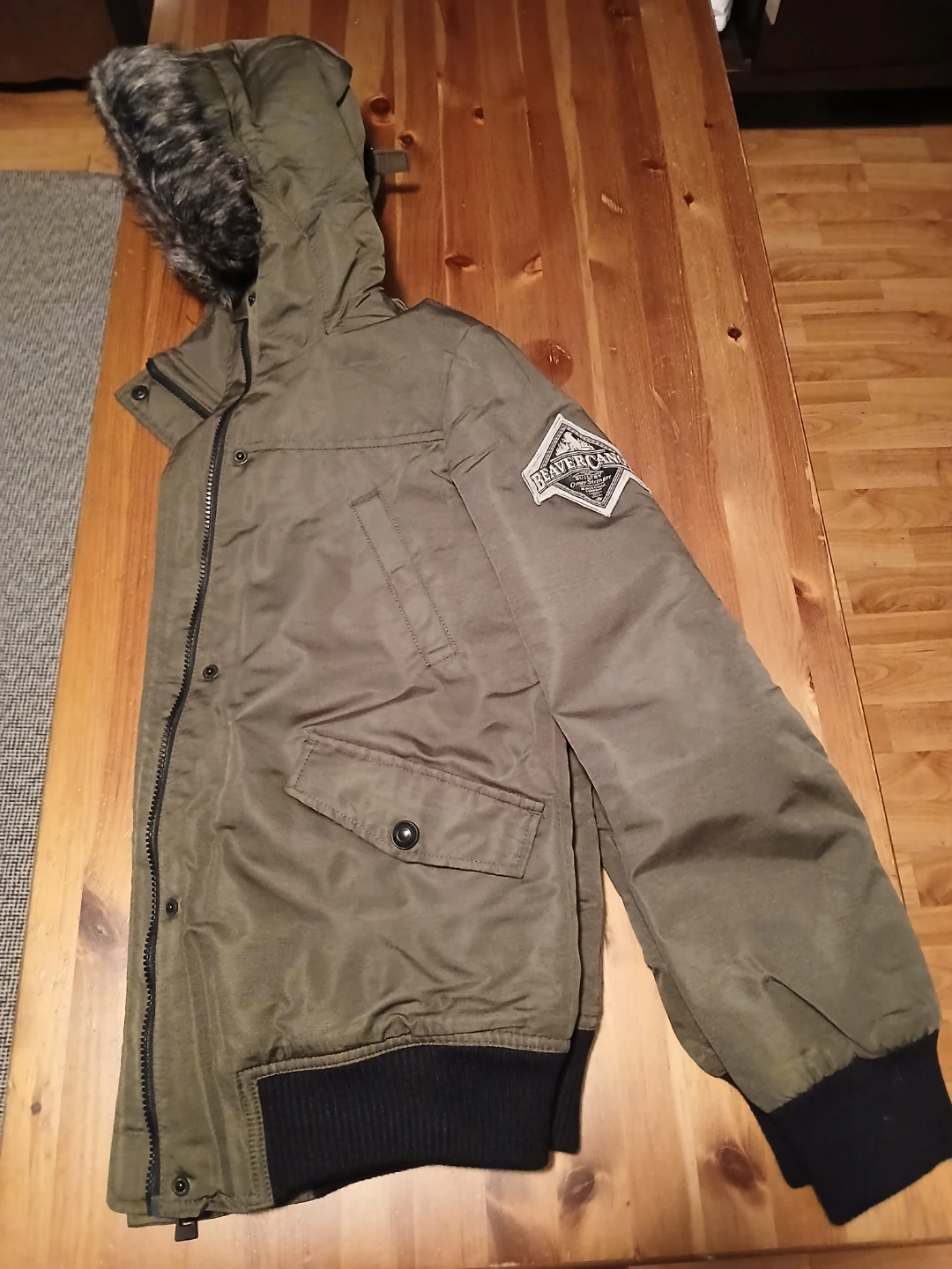Beaver Canoe Bomber Jacket with Fur Hood - photo 5