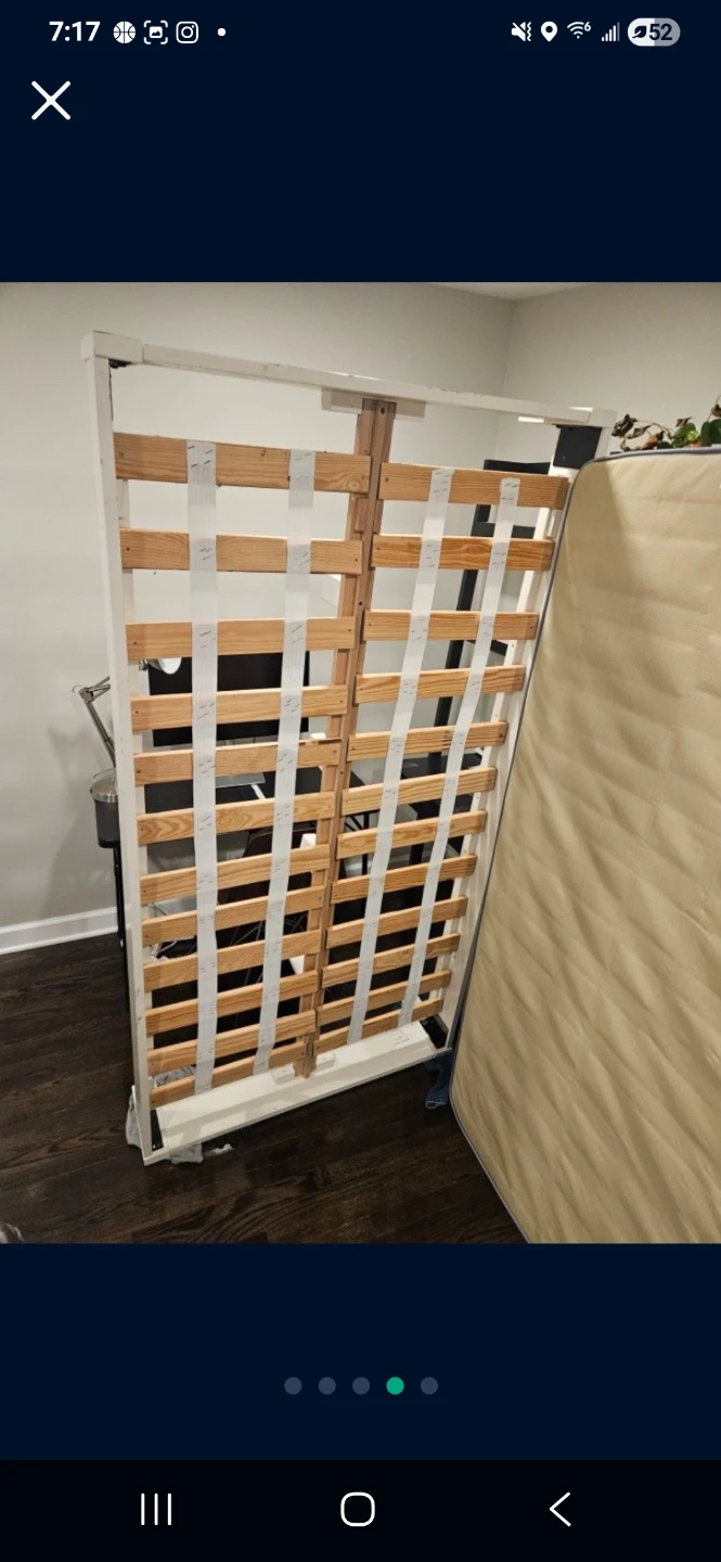 White Twin Bed Frame with Mattress - photo 3