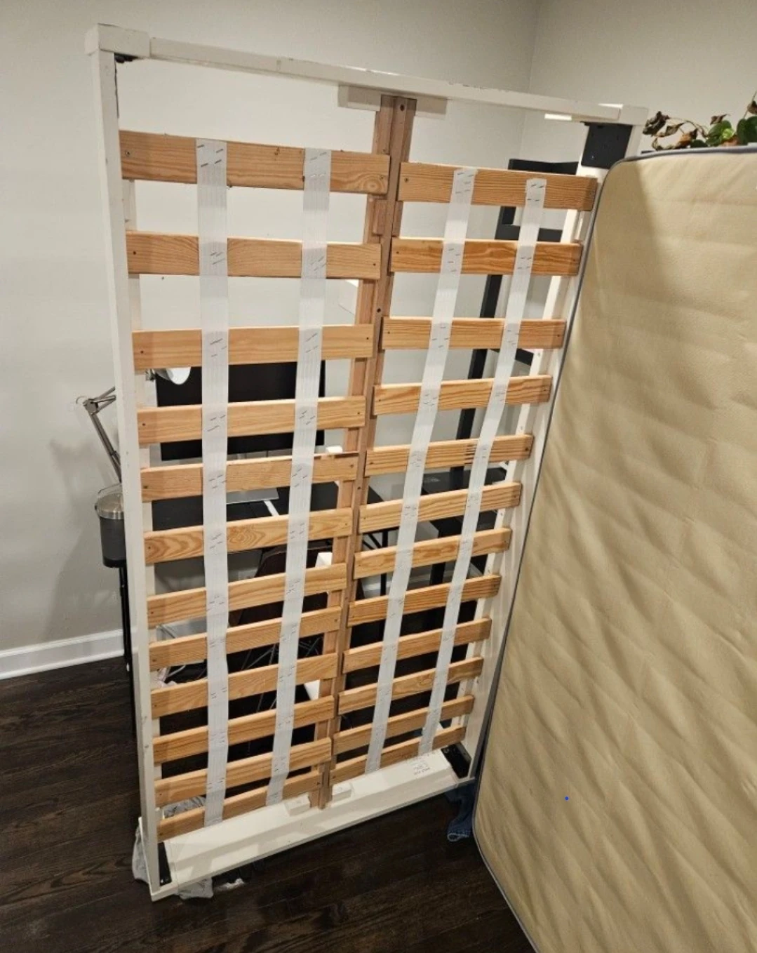 White Twin Bed Frame with Mattress - photo 5