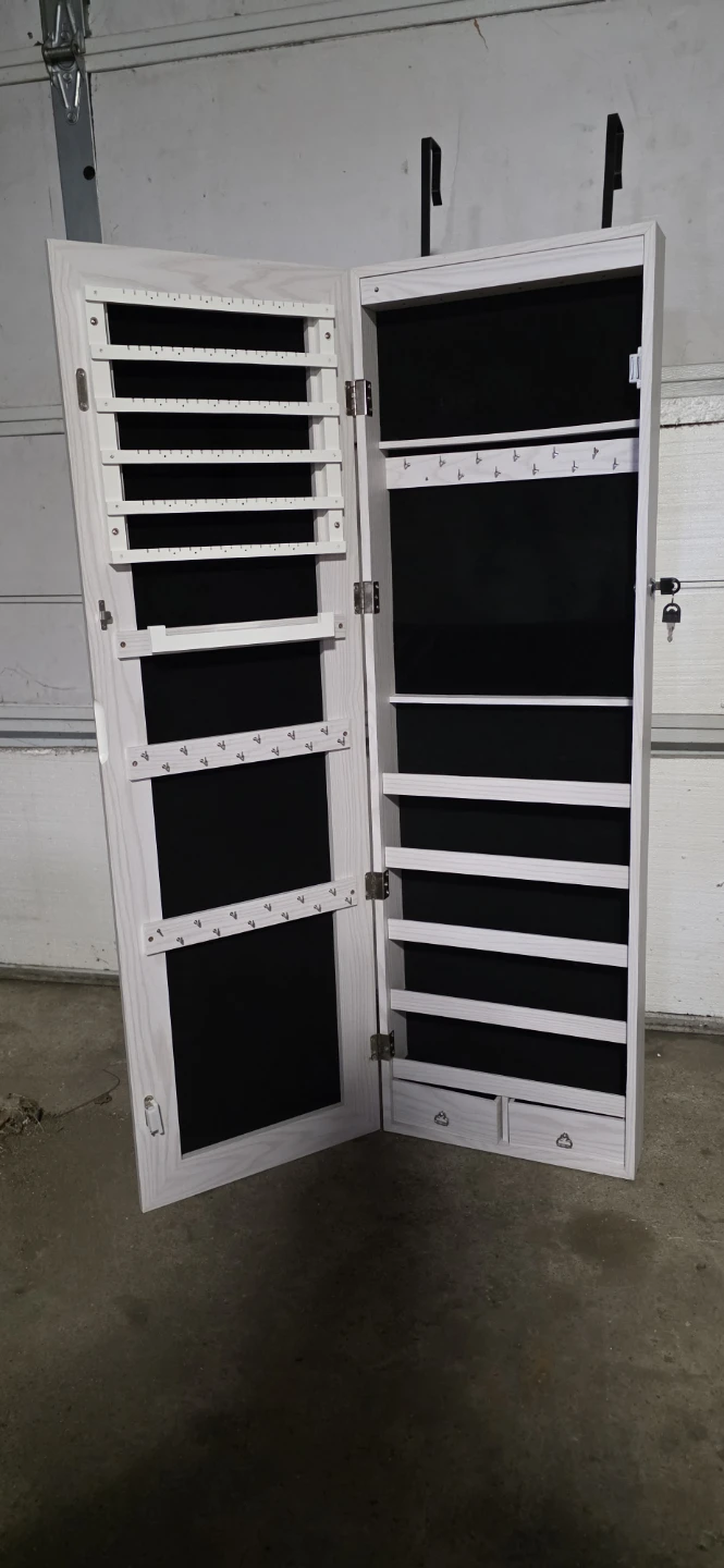 White Jewelry Armoire with Mirror - photo 2