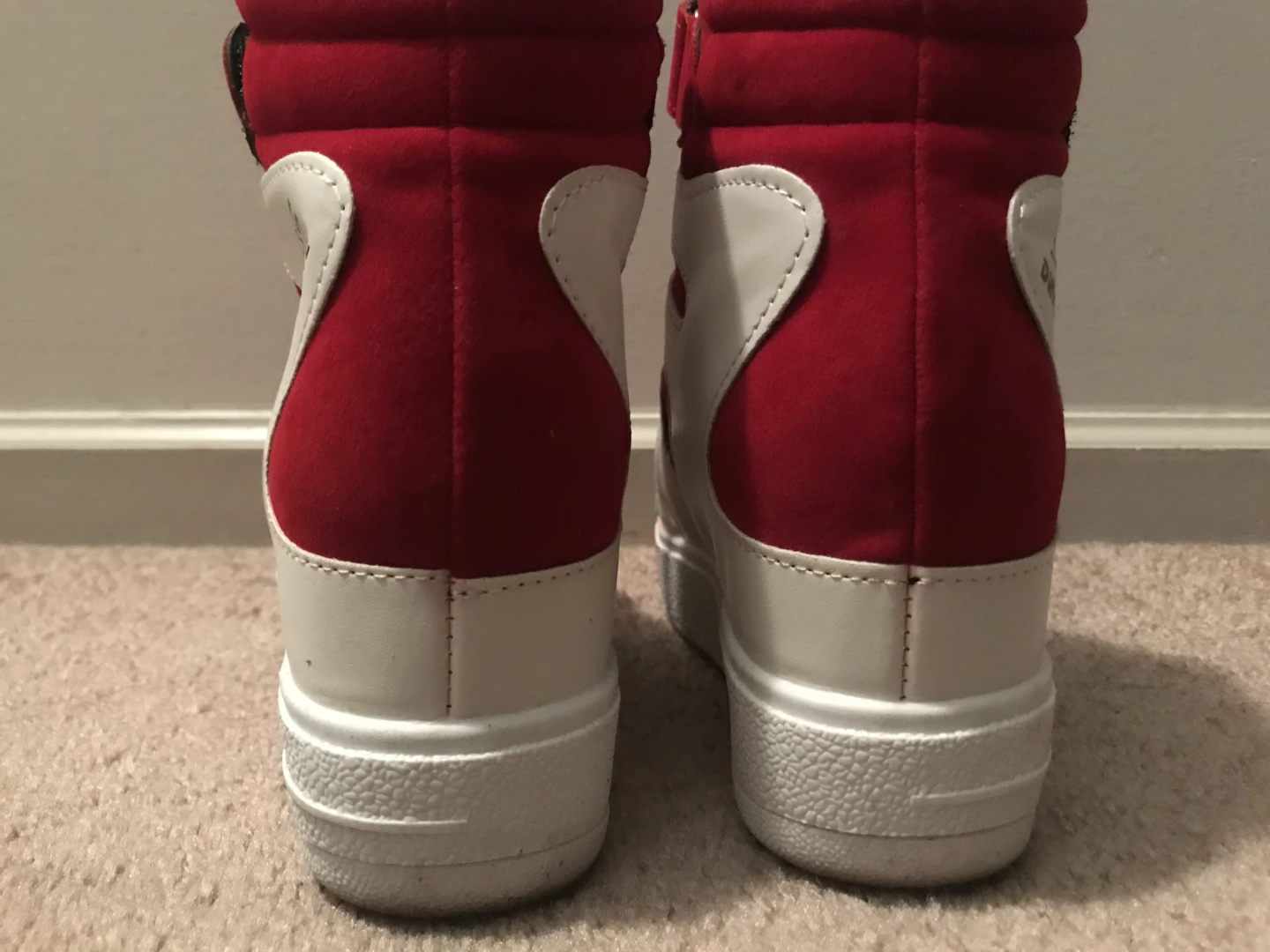 Red and White High Top Wedge Sneakers 🥕 - photo 5