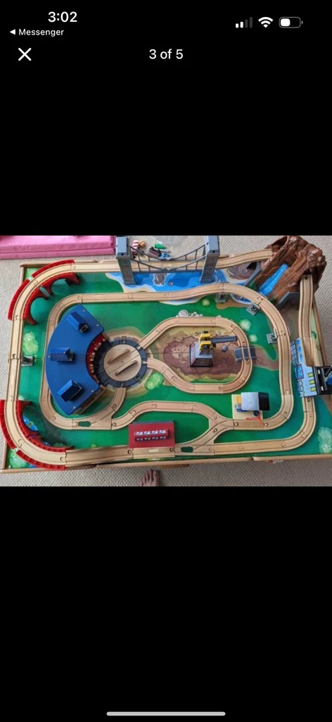 Wooden Train Table Set with Track and Accessories - photo 3
