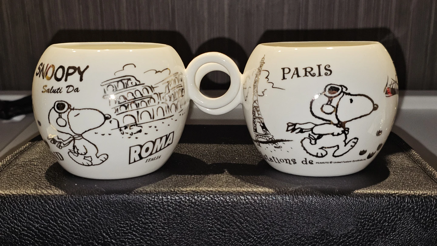 Snoopy Paris & Rome Ceramic Mugs - Set of 2 - photo 2