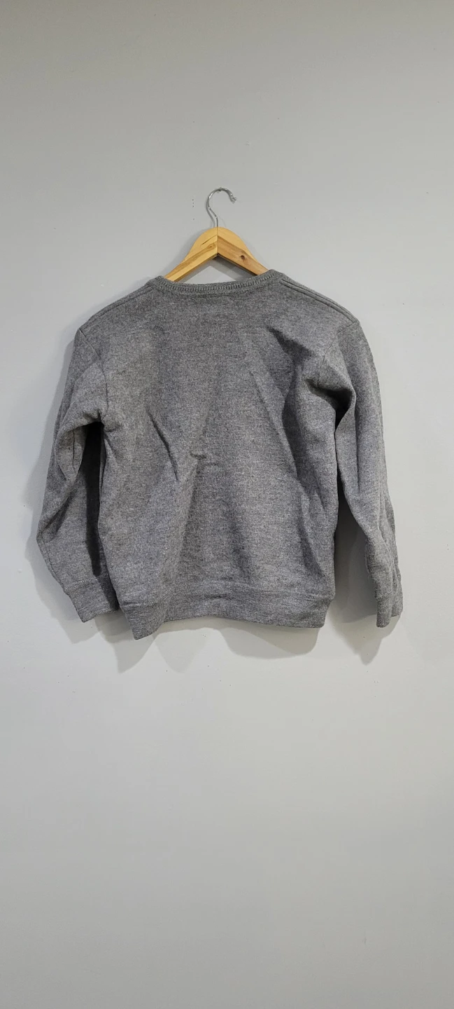 100% Wool V-Neck Sweater - Grey - photo 2