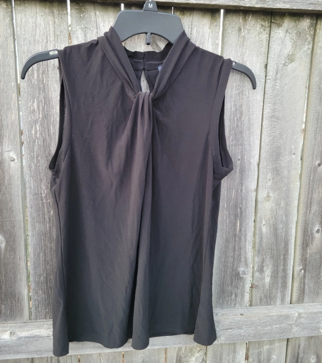 Tommy Hilfiger Black Sleeveless Twisted Neck Top