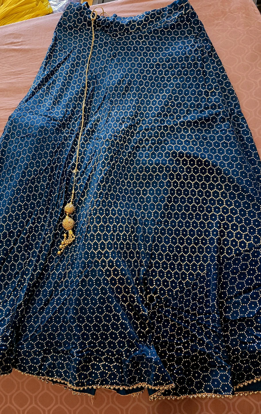 Blue party wear Kurti and Skirt Set with Dupatta - photo 3