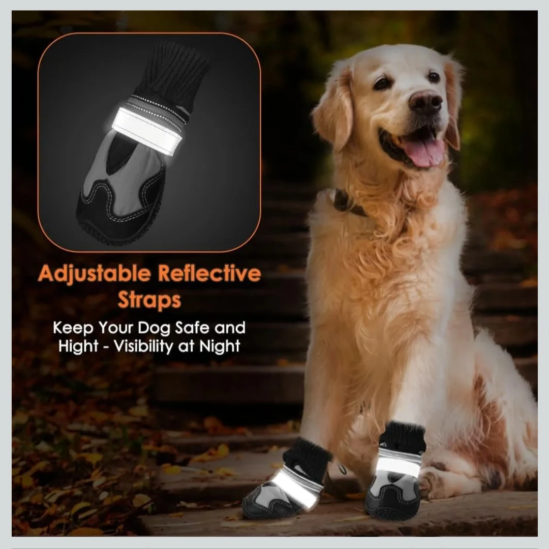 Dog Boots, Winter Warm Dogs Shoes , Waterproof Paw Pro... - photo 5