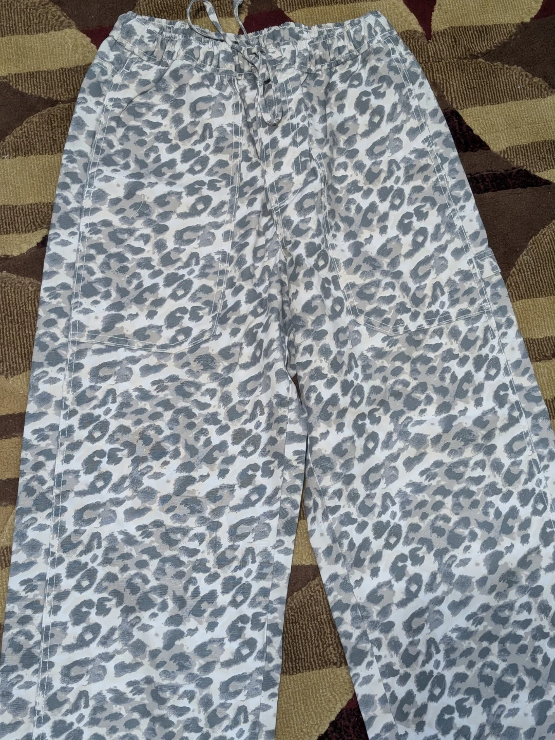 Aerie Leopard Print Wide Leg Pants