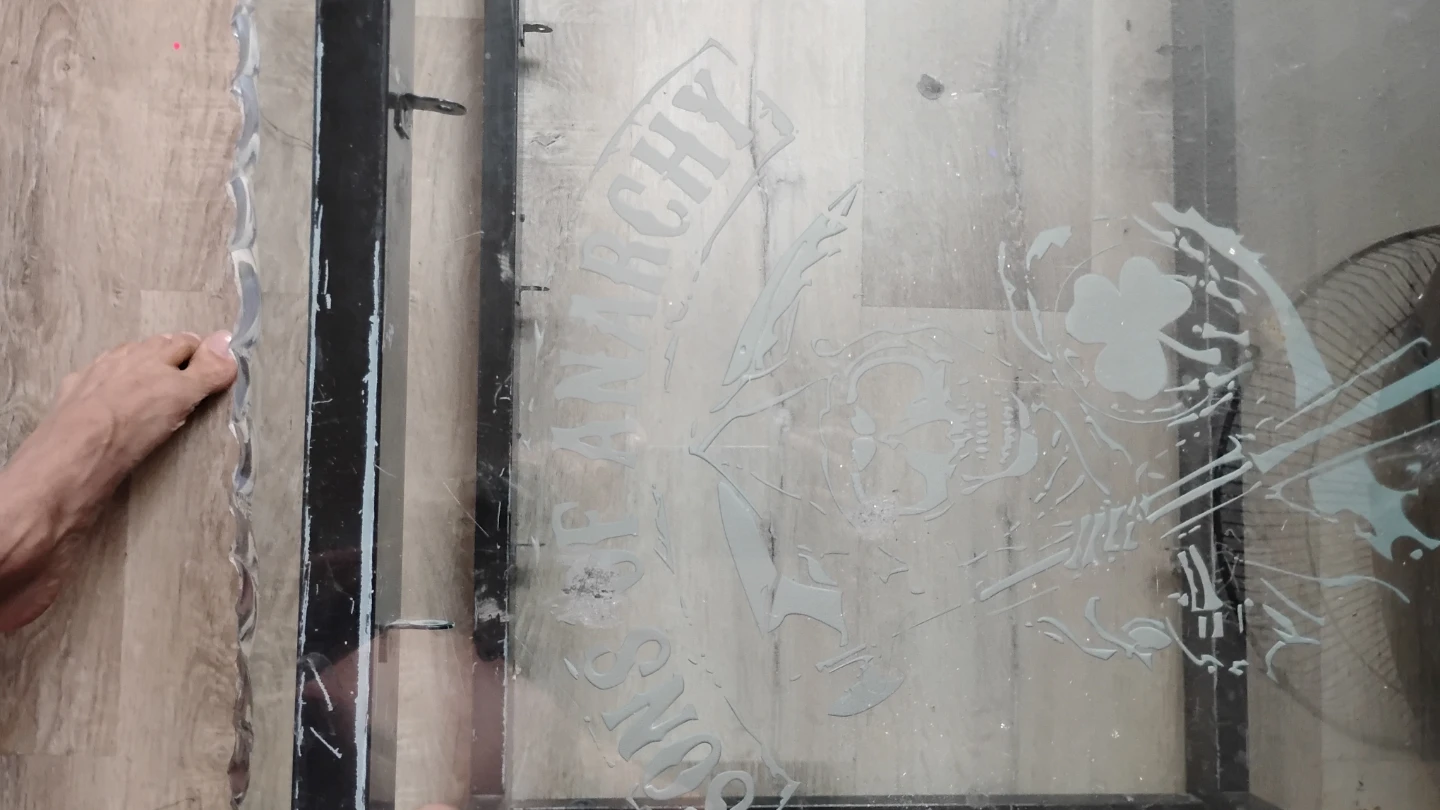Hand made custom Sons of Anarchy "Samcro Glass Top Table - photo 2