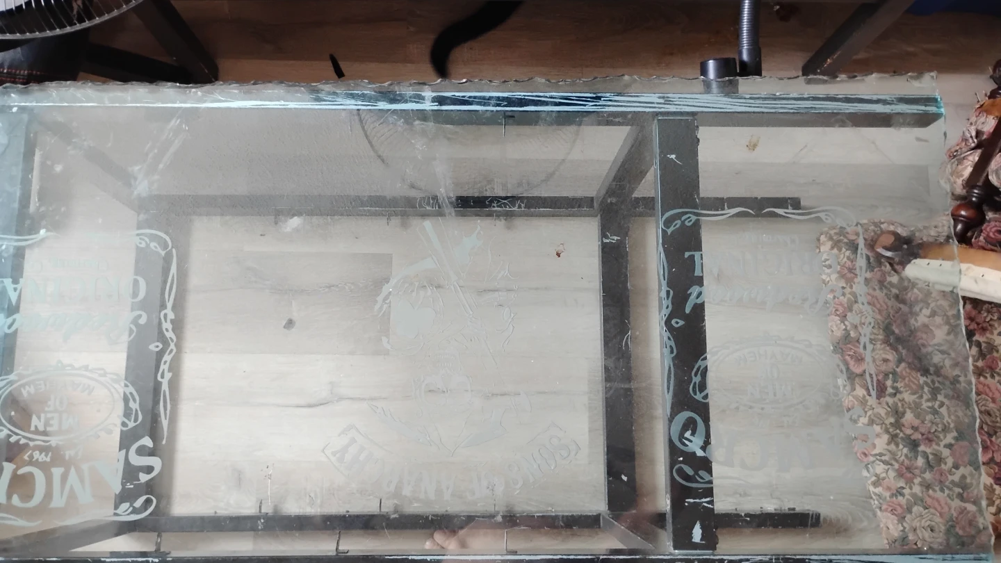 Hand made custom Sons of Anarchy "Samcro Glass Top Table - photo 5
