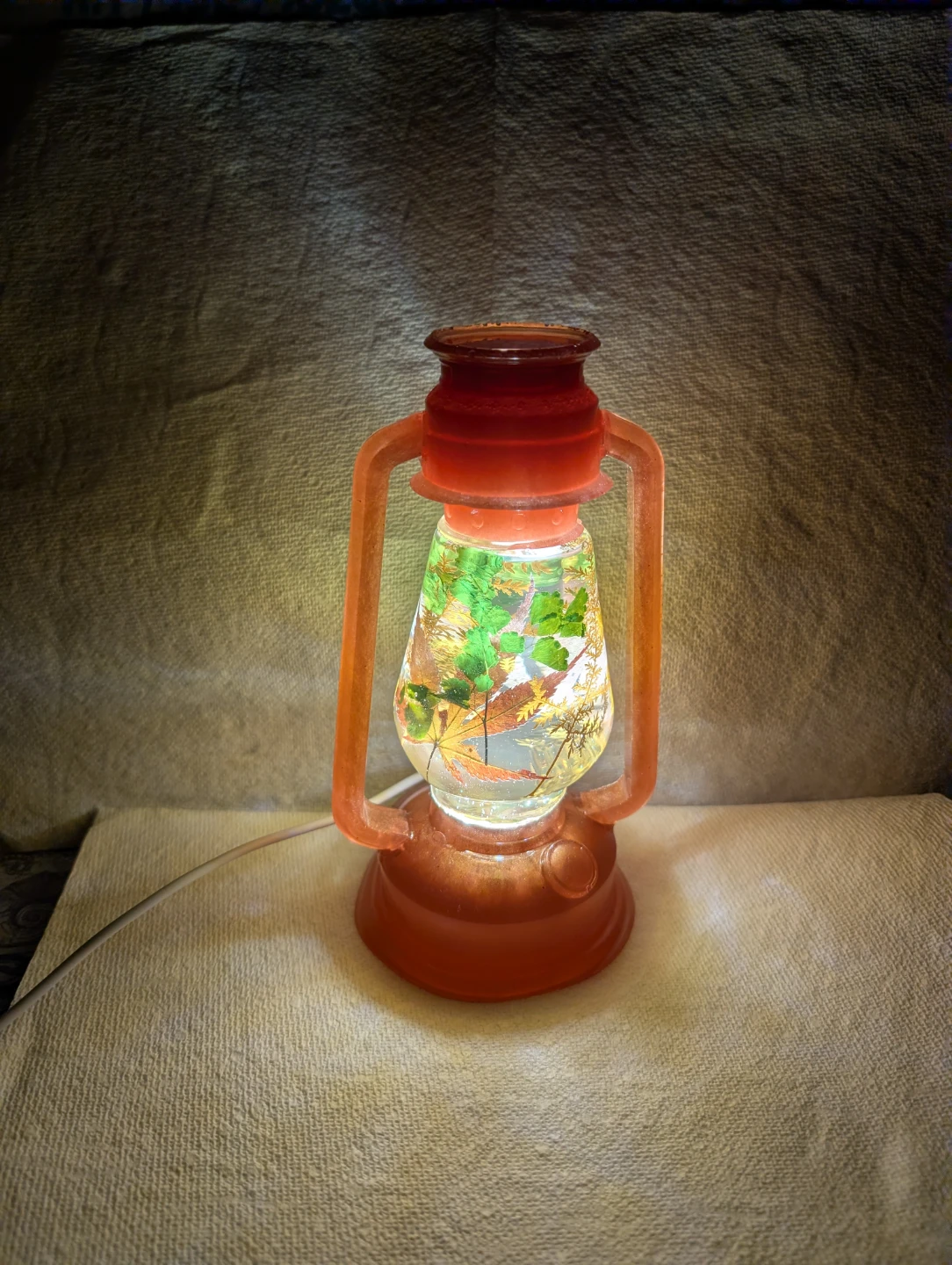 Decorative Lantern with Autumn Leaves - photo 2