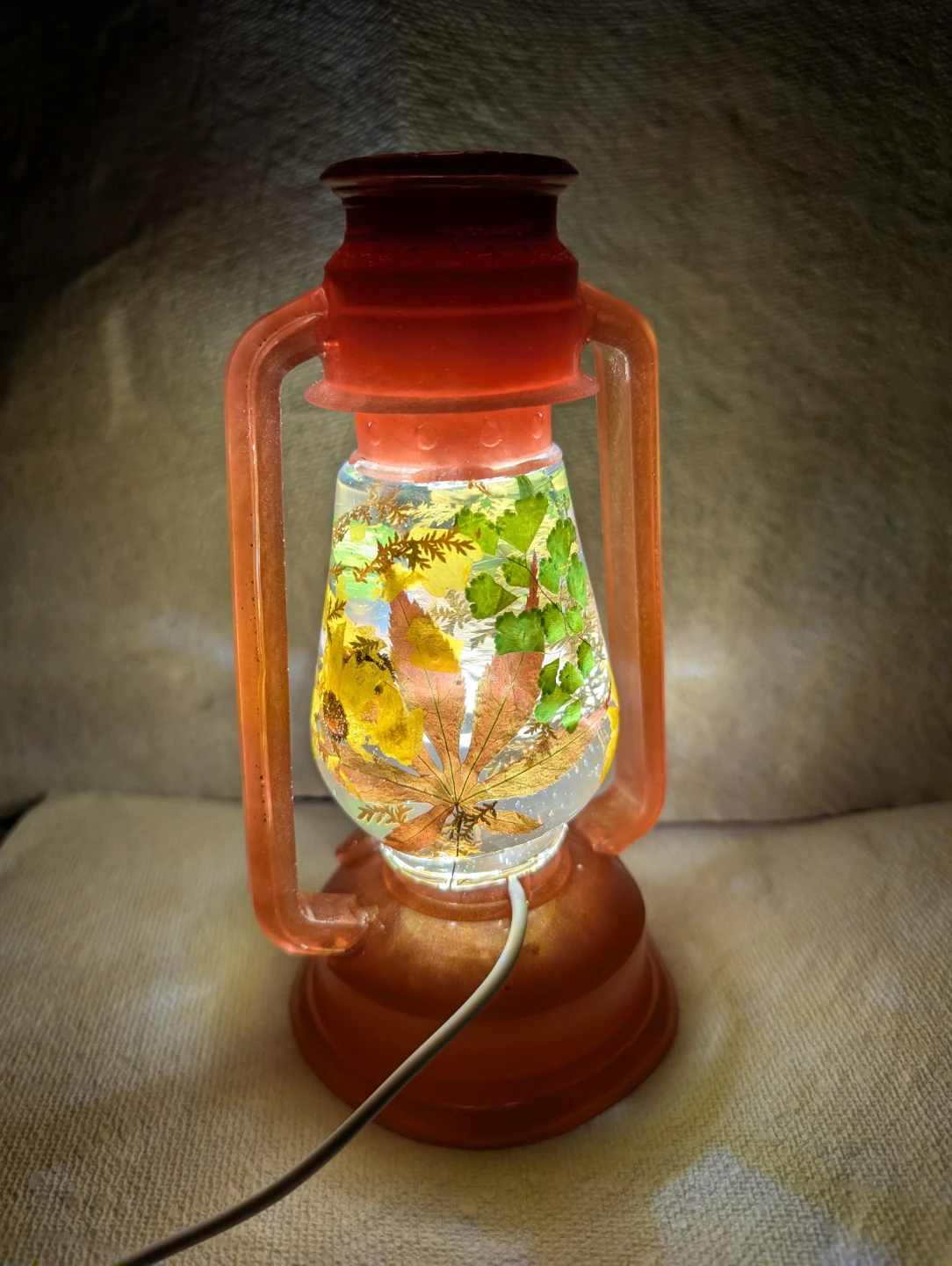 Decorative Lantern with Autumn Leaves - photo 3