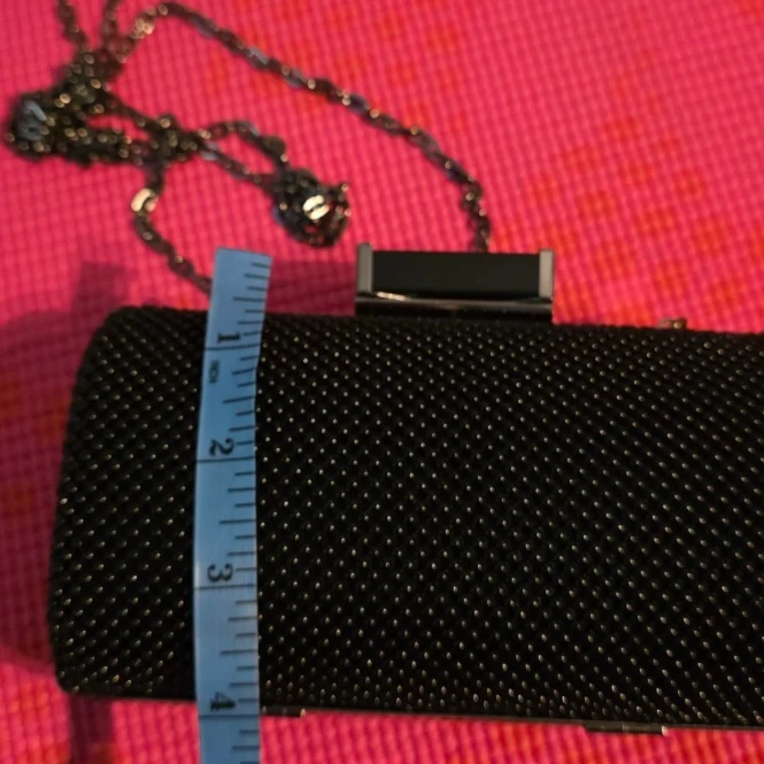 Black Beaded Clutch with Chain - photo 5
