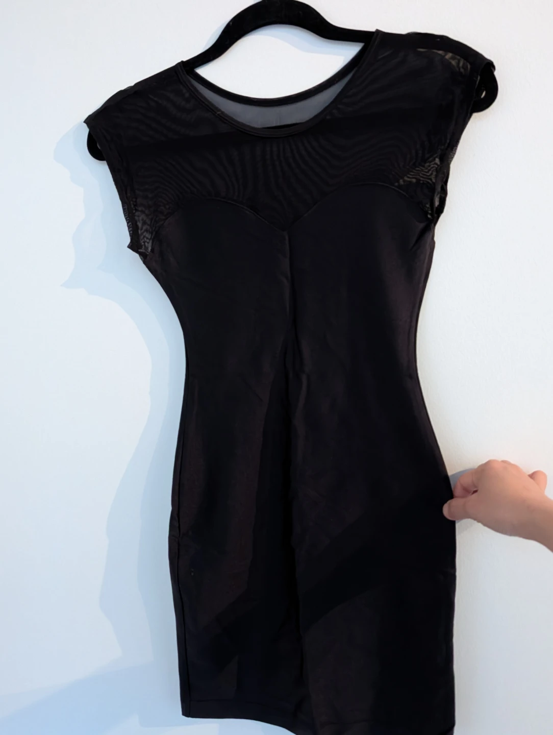 American Apparel Black Mesh Neckline Sheath Dress - photo 4