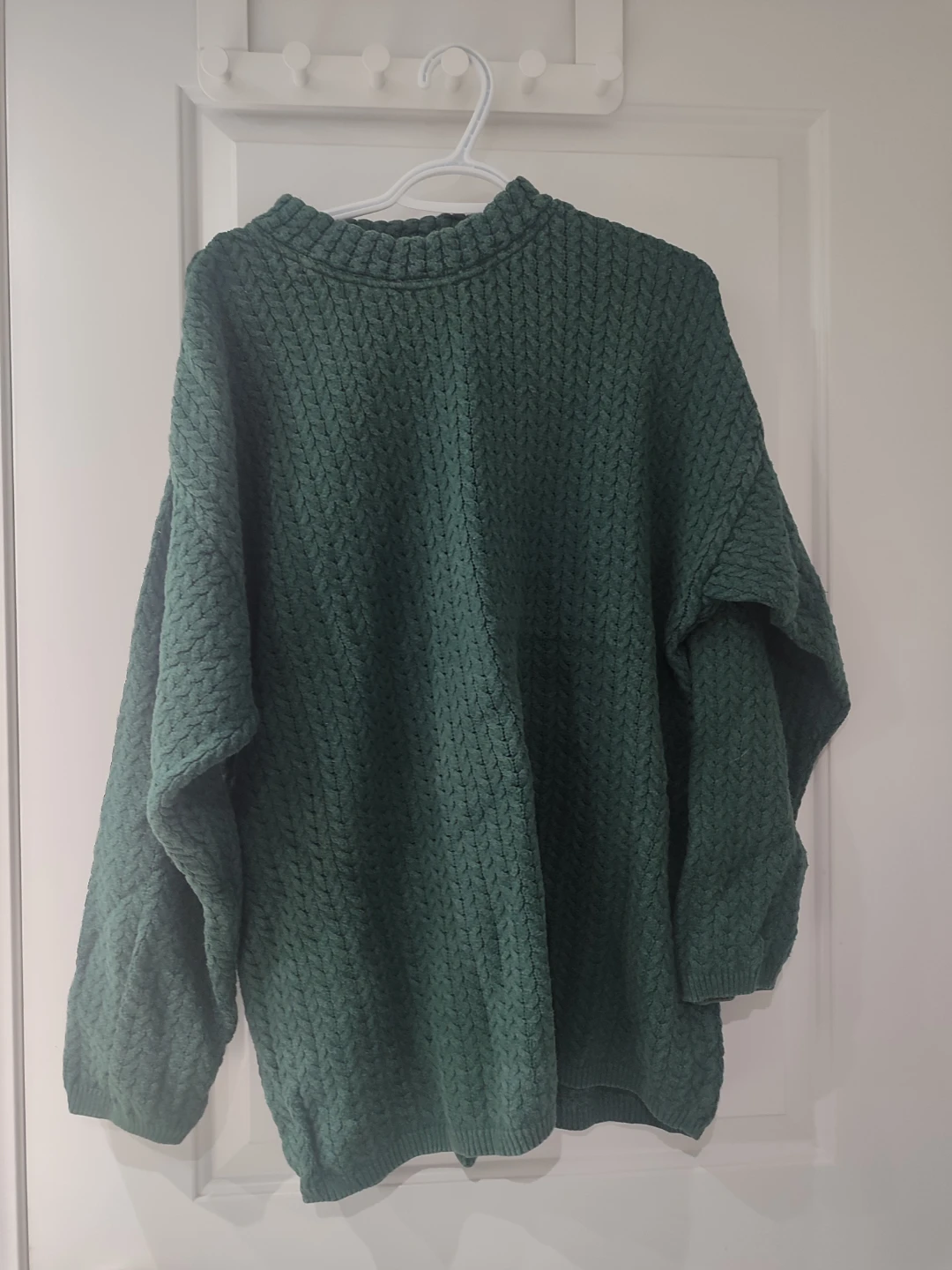 Green Textured Crewneck Sweater