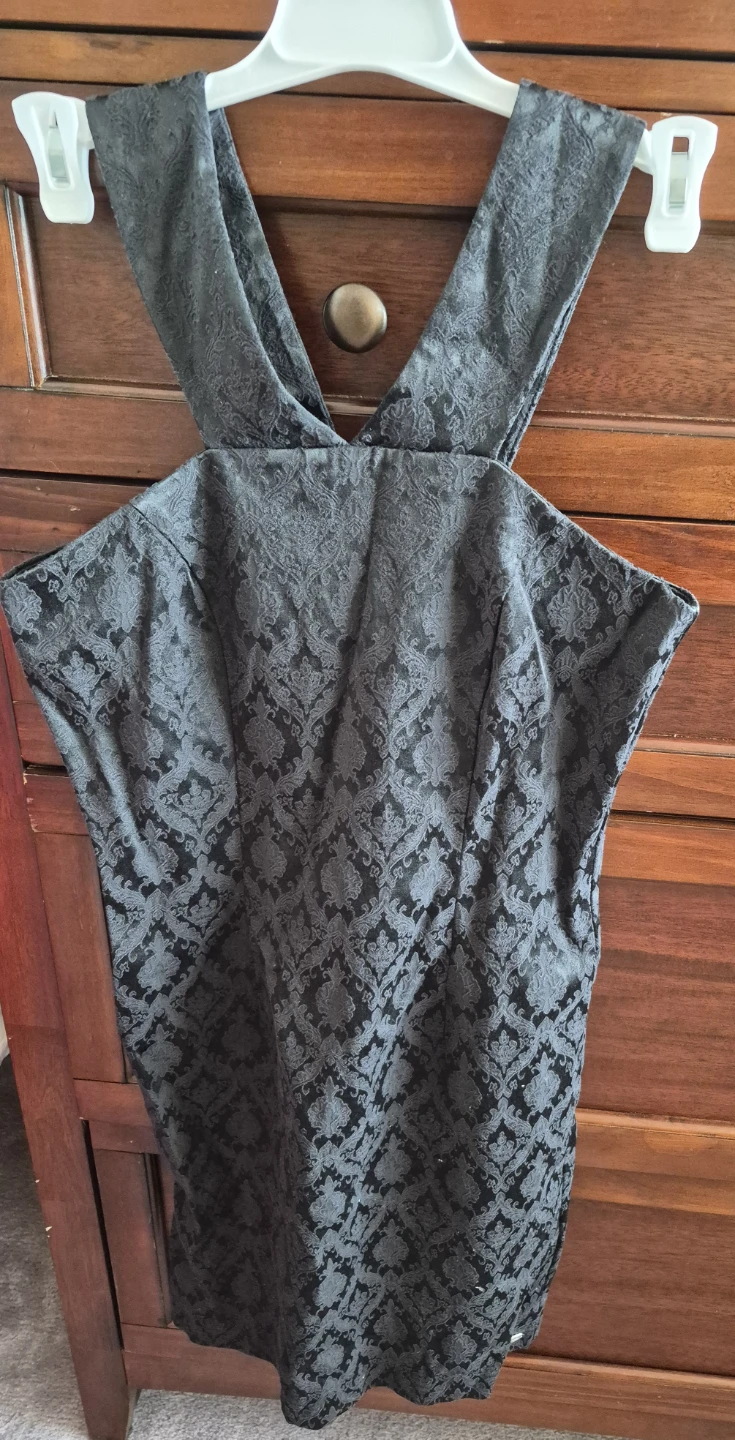 GUESS Black Jacquard Pinafore Dress