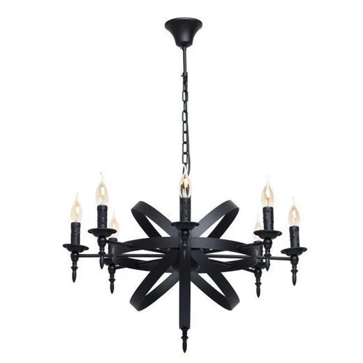 Modern 6-Light Chandelier – Iron Spherical Design – NEW