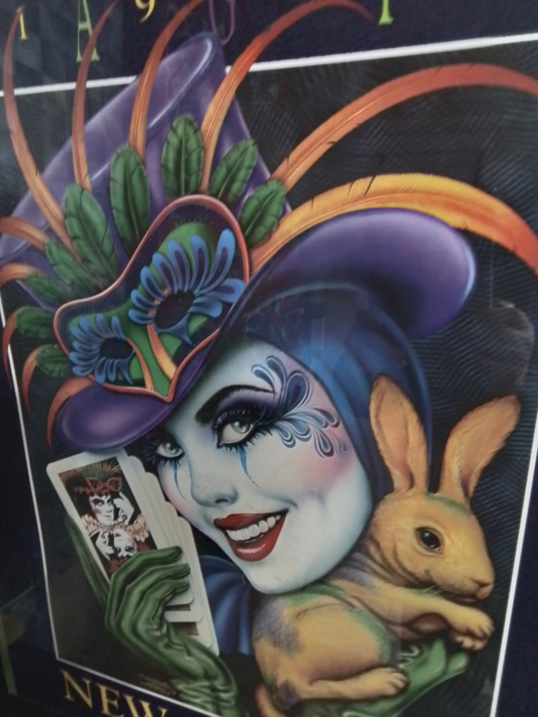 vintage Mardi Gras New Orleans framed poster 1989 - photo 2