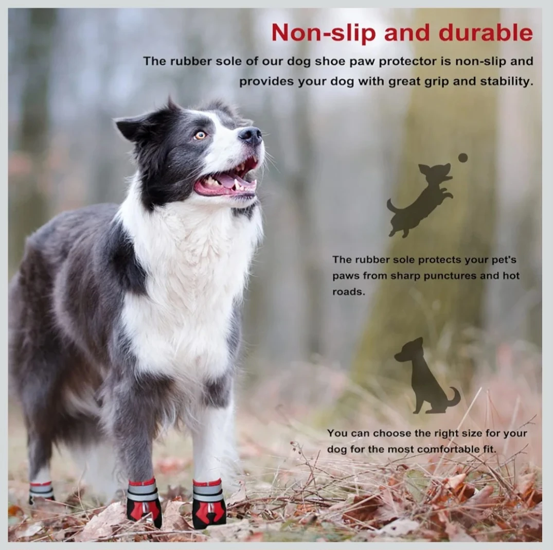 Dog Boots, Waterproof Anti-Slip Dog Shoes with Reflective .... - photo 4