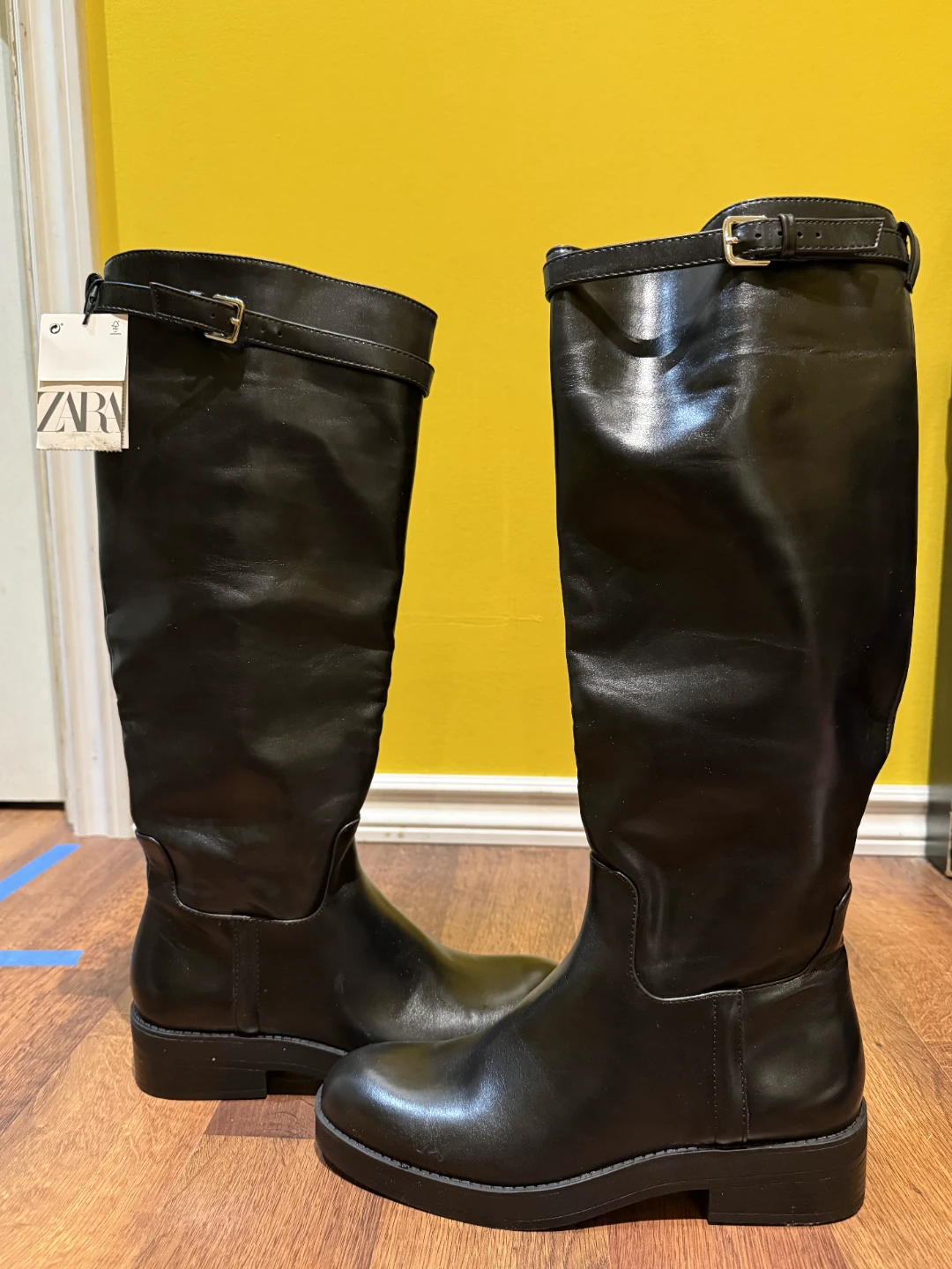 New ZARA Womens Black Long Boots