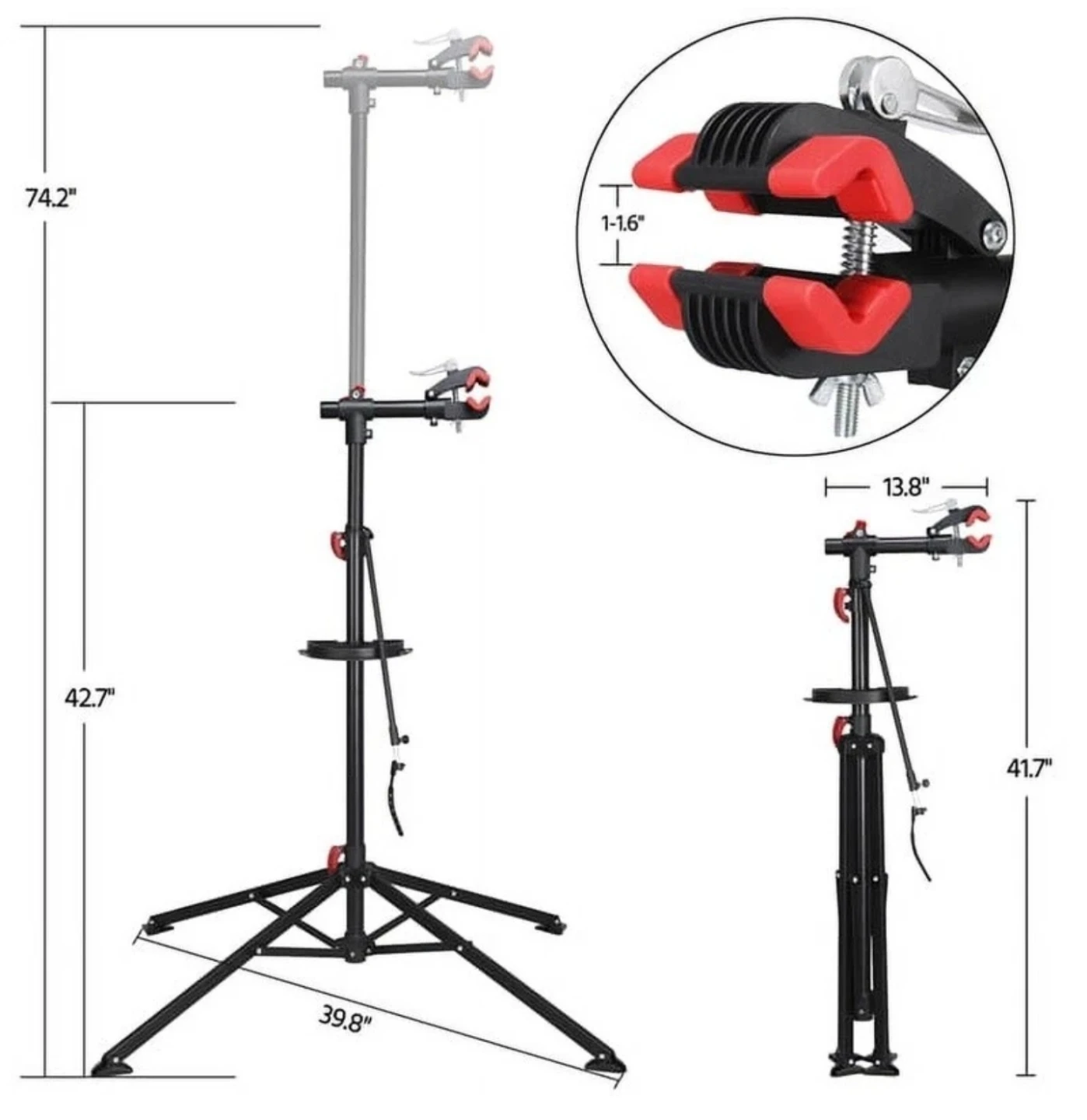 🥕 Songmics Foldable Bike Repair Stand W/ Quick Release Tool Tray - photo 3